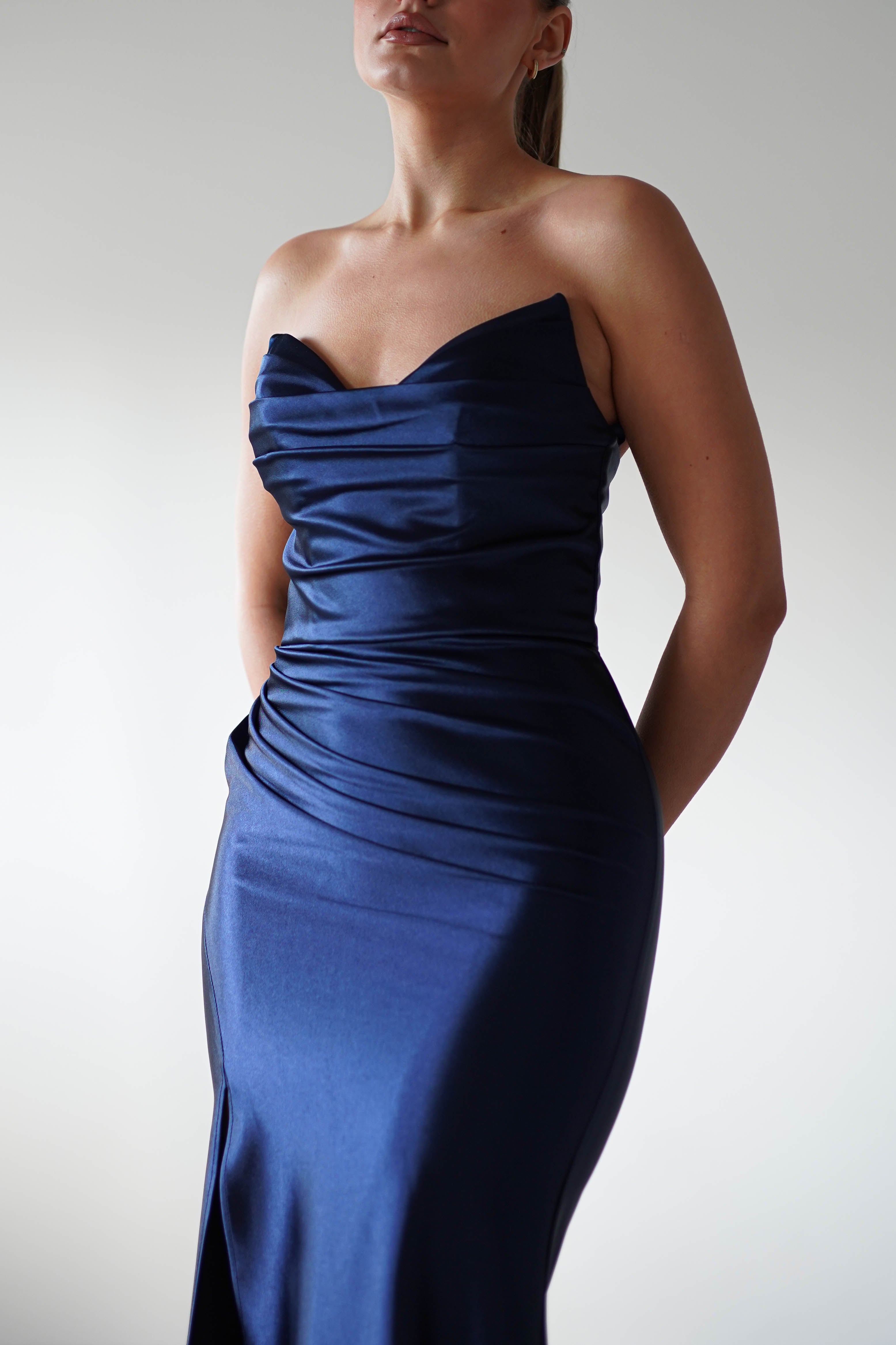 Venice Strapless Bodycon Gown | Navy | Debs & Prom | Formal Gown | Oh Hello Clothing