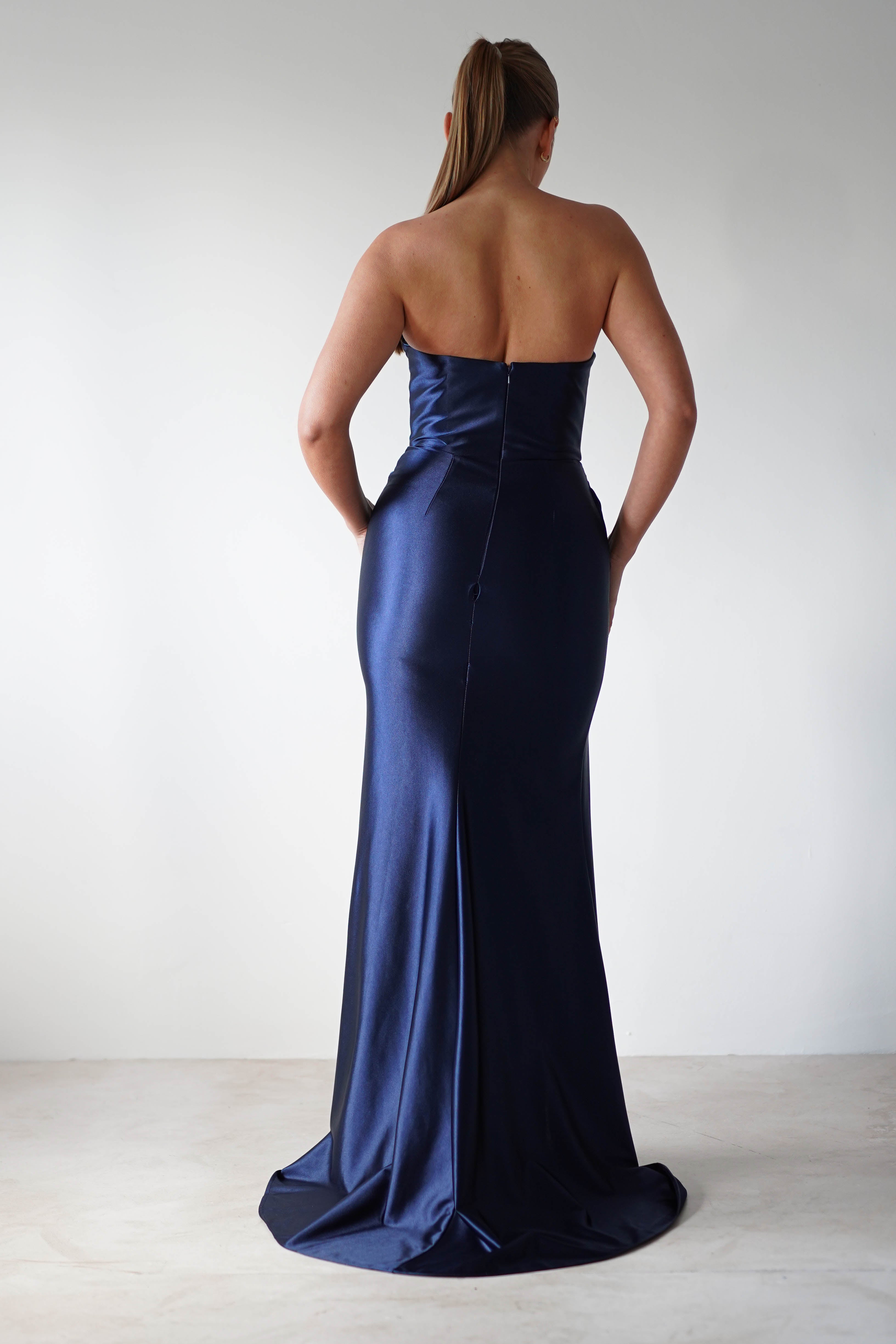 Venice Strapless Bodycon Gown | Navy | Debs & Prom | Formal Gown | Oh Hello Clothing