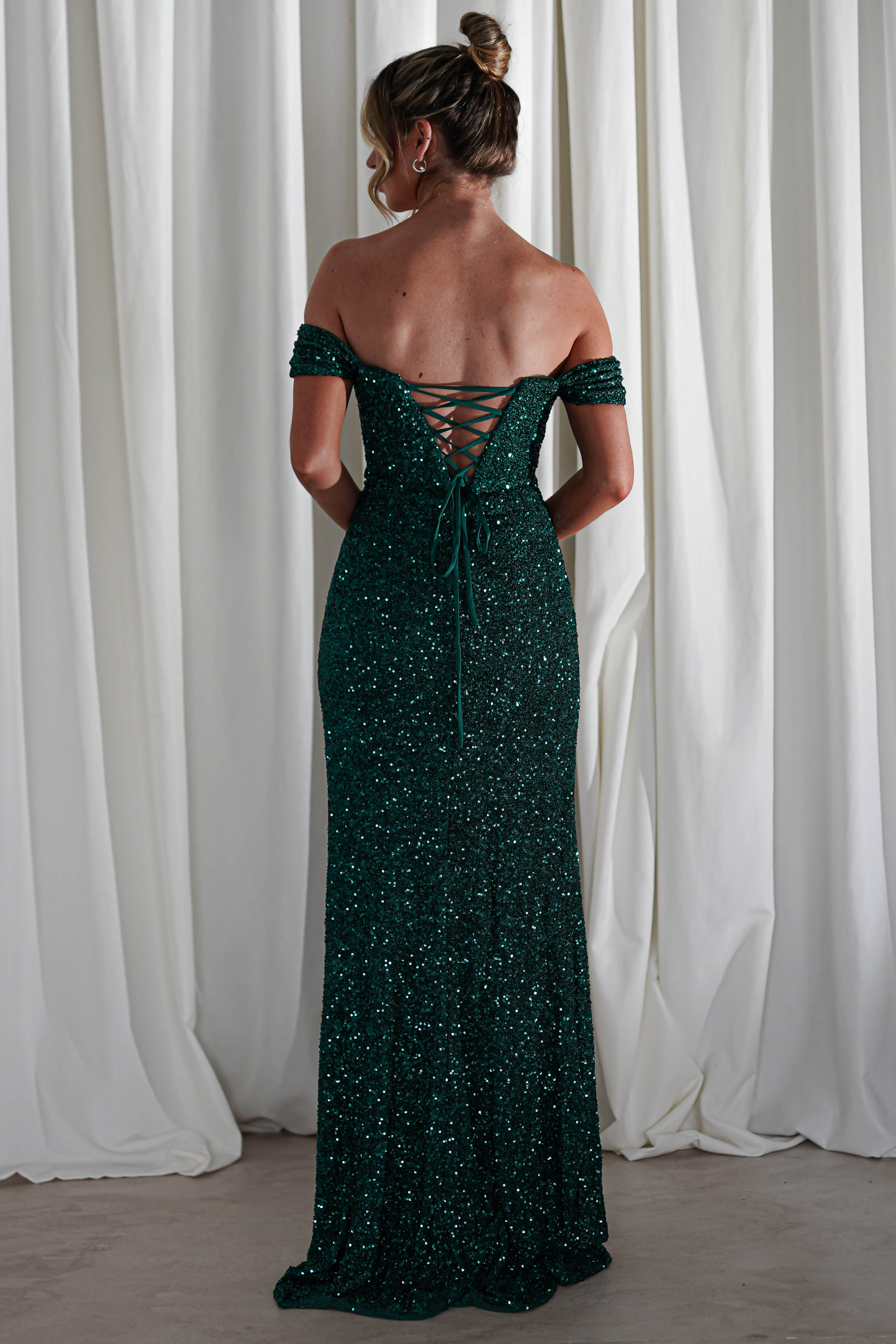 Vilma Sequin Mermaid Gown | Emerald Green | Debs & Prom | Formal Gown | Oh Hello Clothing