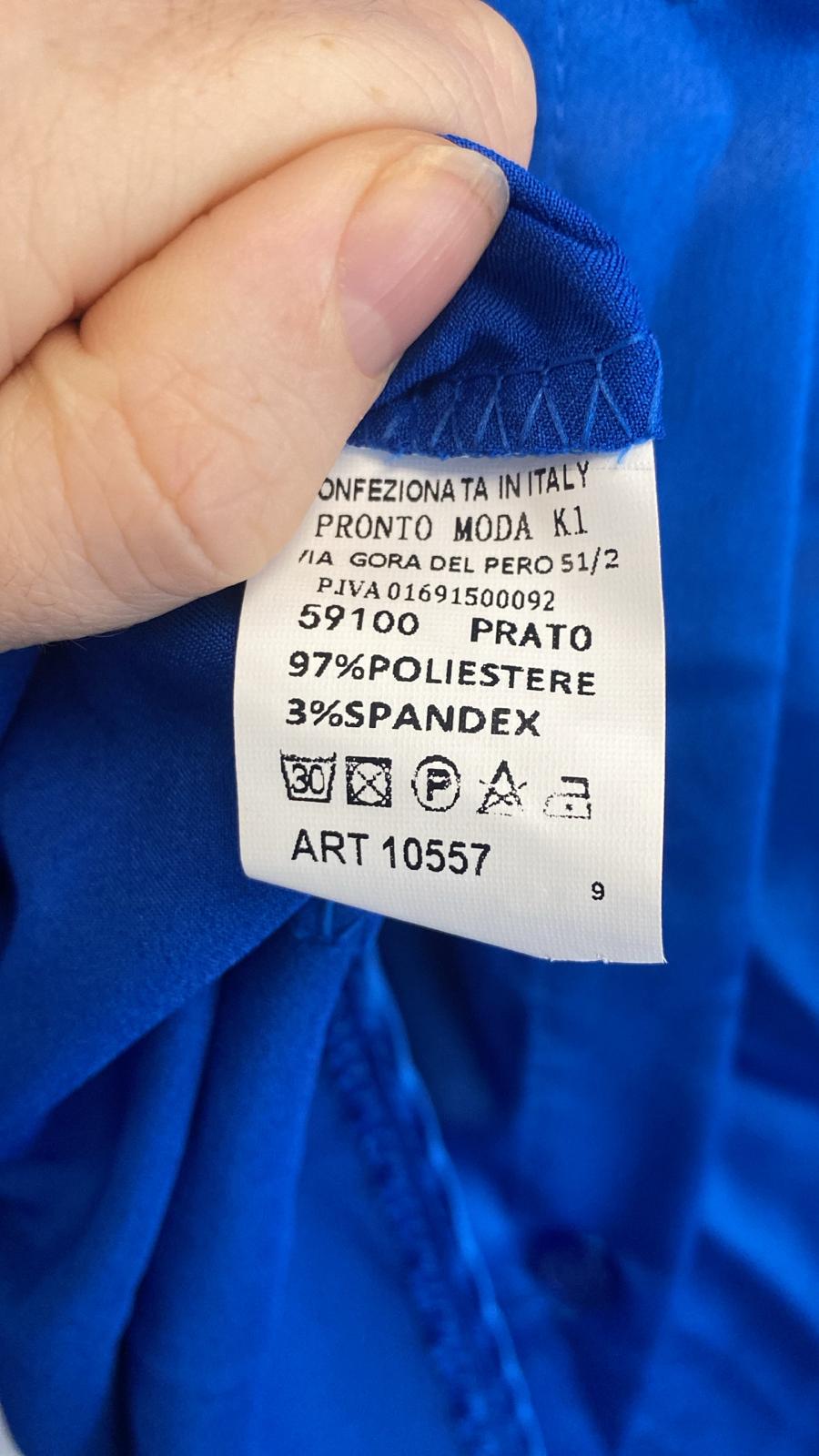 1 *DONE 10557 ROYAL BLUE SILKY SHIRT 10557-Oh Hello Clothing