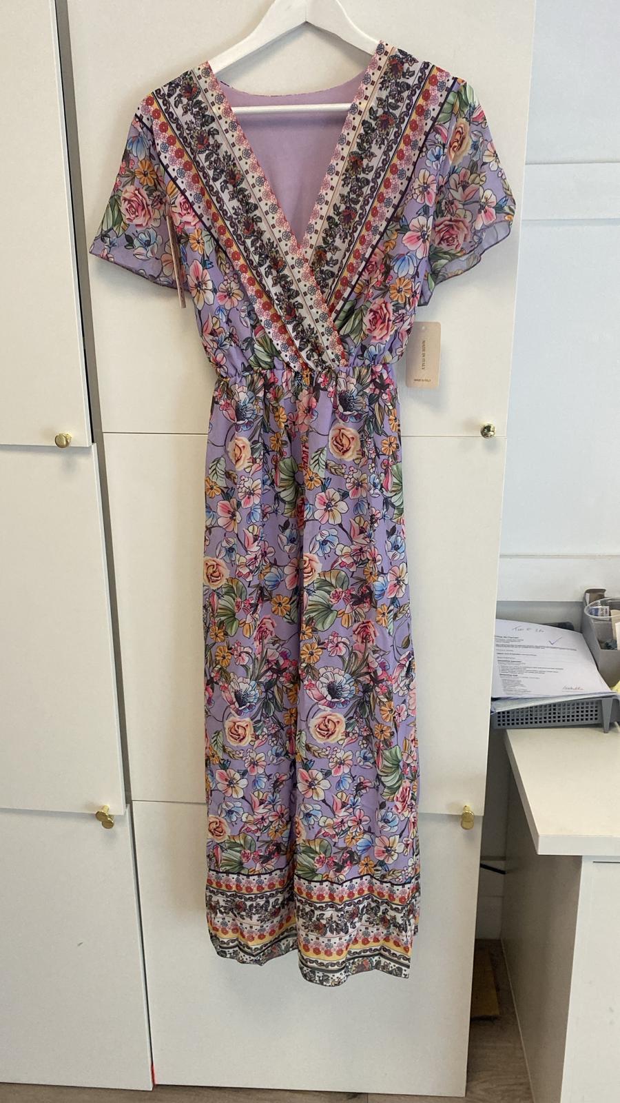 1 *DONE - 6801 LAVENDER FLORAL PRINT MIDI-Oh Hello Clothing
