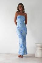 Alvana Floral Appliqué Maxi Dress Blue | Wedding Guest Dress | Maxi | Oh Hello Clothing