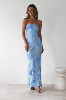 Alvana Floral Appliqué Maxi Dress Blue | Wedding Guest Dress | Maxi | Oh Hello Clothing