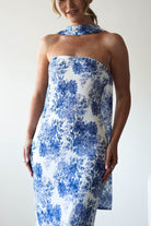 Charlene Floral Chiffon Maxi Dress Blue Print | Wedding Guest Dress | Maxi | Chiffon | Oh Hello Clothing