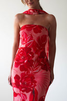 Charlene Floral Chiffon Maxi Dress Red Print | Wedding Guest Dress | Maxi | Chiffon | Oh Hello Clothing