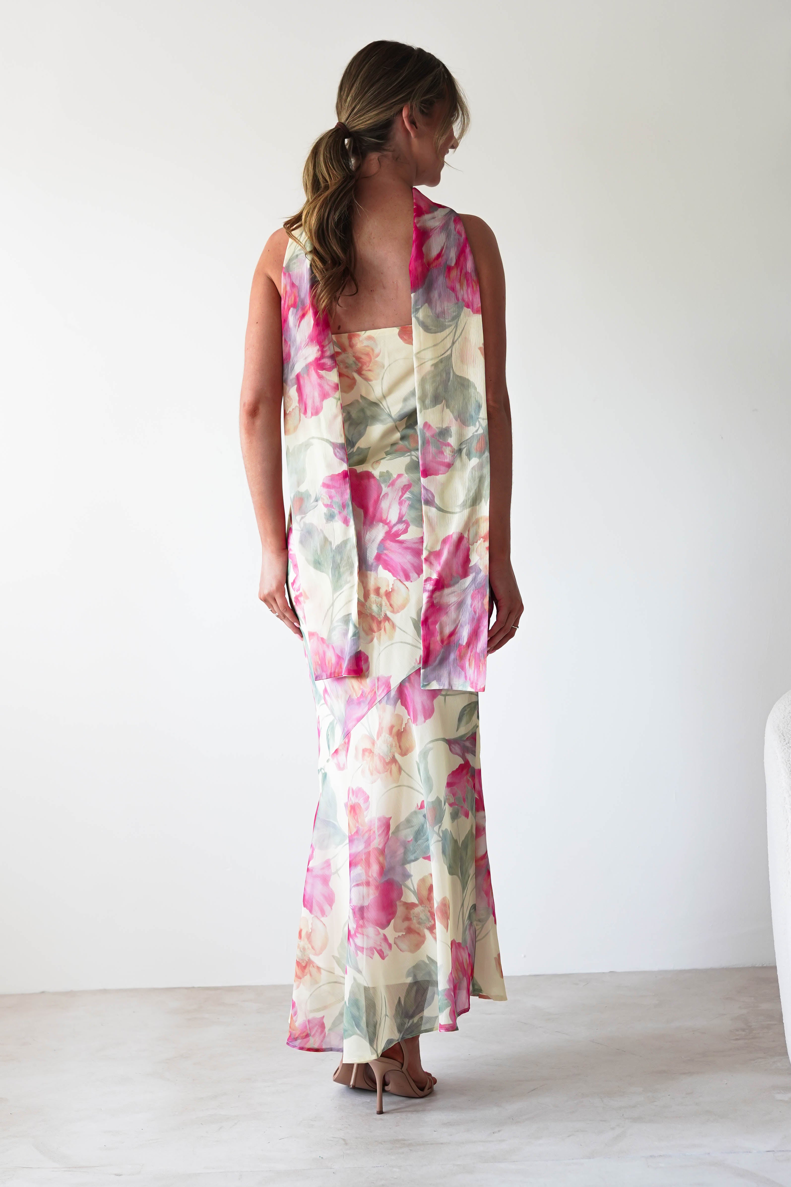 Charlene Floral Chiffon Maxi Dress Yellow Print | Wedding Guest Dress | Maxi | Chiffon | Oh Hello Clothing