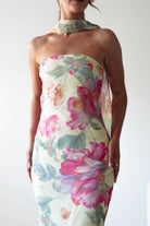 Charlene Floral Chiffon Maxi Dress Yellow Print | Wedding Guest Dress | Maxi | Chiffon | Oh Hello Clothing