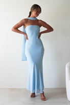 Carli Strapless Chiffon Maxi Dress Blue | Wedding Guest Dress | Maxi | Chiffon | Oh Hello Clothing