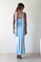 Carli Strapless Chiffon Maxi Dress Blue | Wedding Guest Dress | Maxi | Chiffon | Oh Hello Clothing