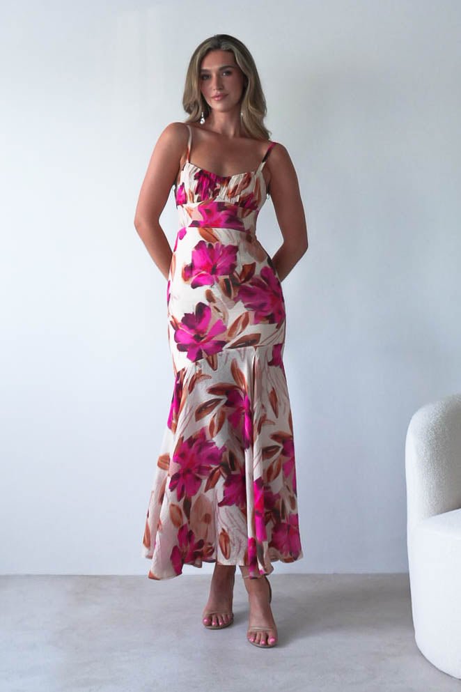 Amari Floral Print Midaxi Dress Mixed Print | Wedding Guest Dress | Oh Hello Clothing
