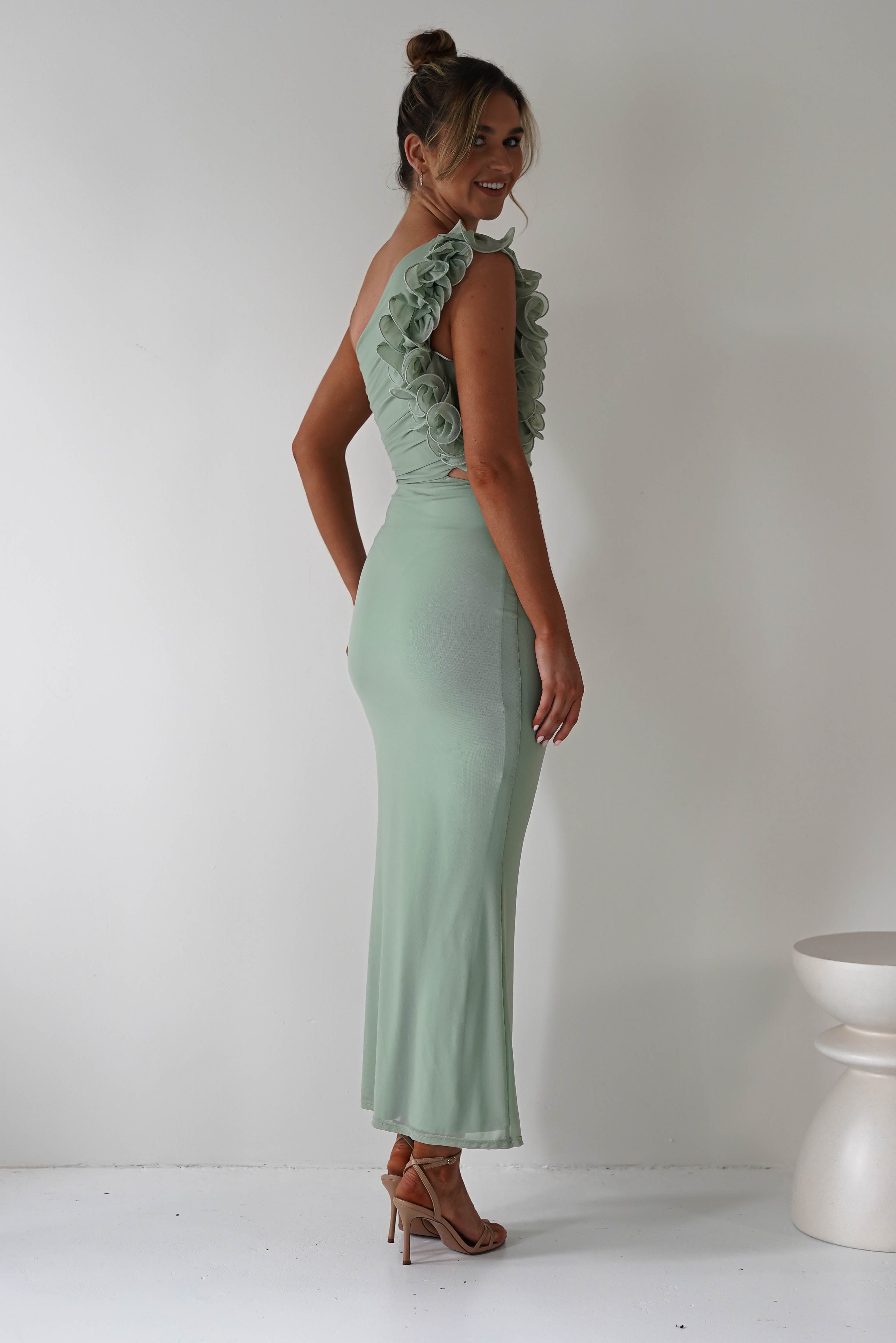 Sydney Bodycon Maxi Dress Sage | Wedding Guest Dress | Bodycon | Maxi | Oh Hello Clothing