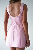 Maria Pearl Bow Detail Mini Dress Pink | Wedding Guest Dress | Oh Hello Clothing