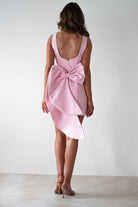 Maria Pearl Bow Detail Mini Dress Pink | Wedding Guest Dress | Oh Hello Clothing