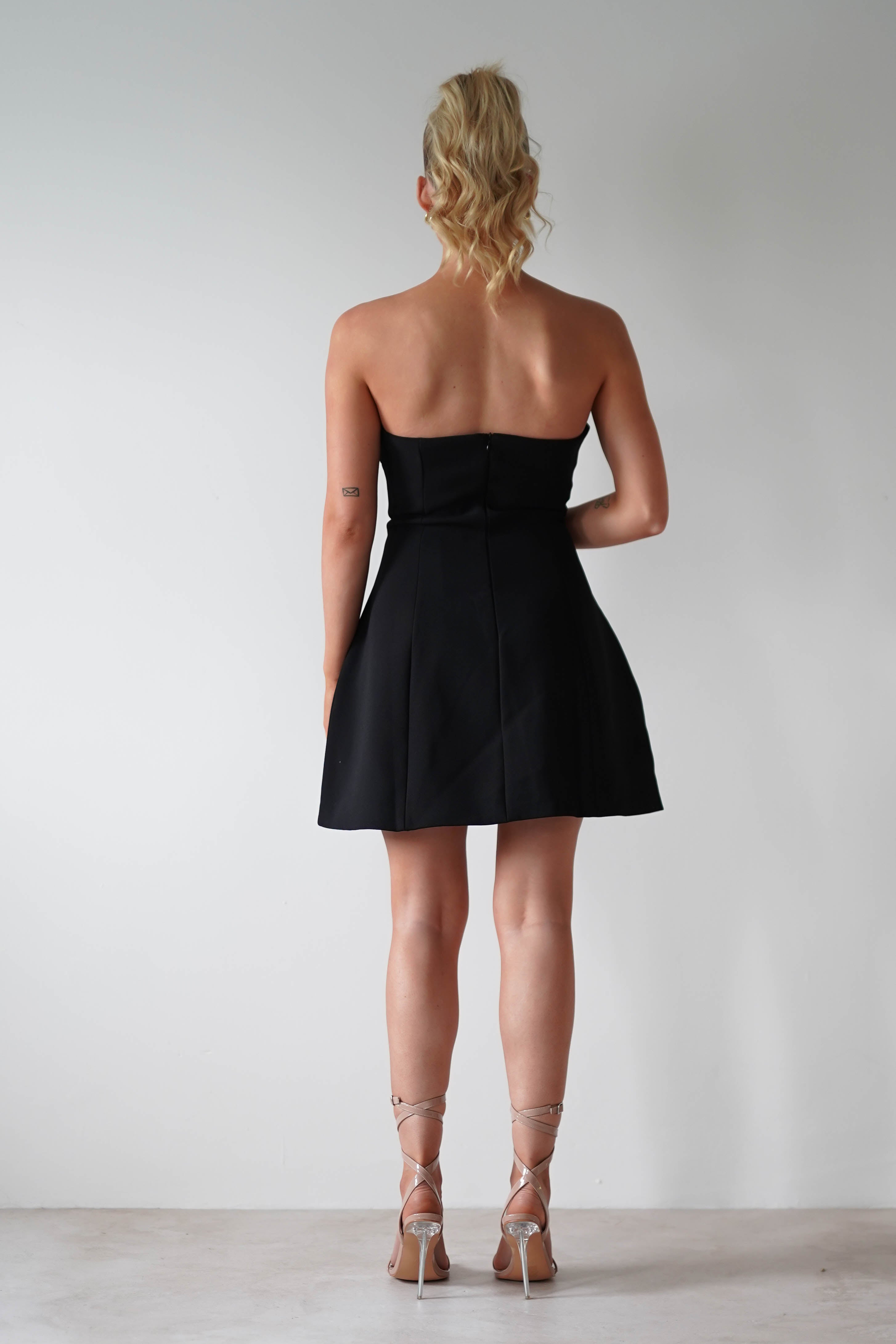 Miley Structured Mini Dress Black | Wedding Guest Dress | Oh Hello Clothing