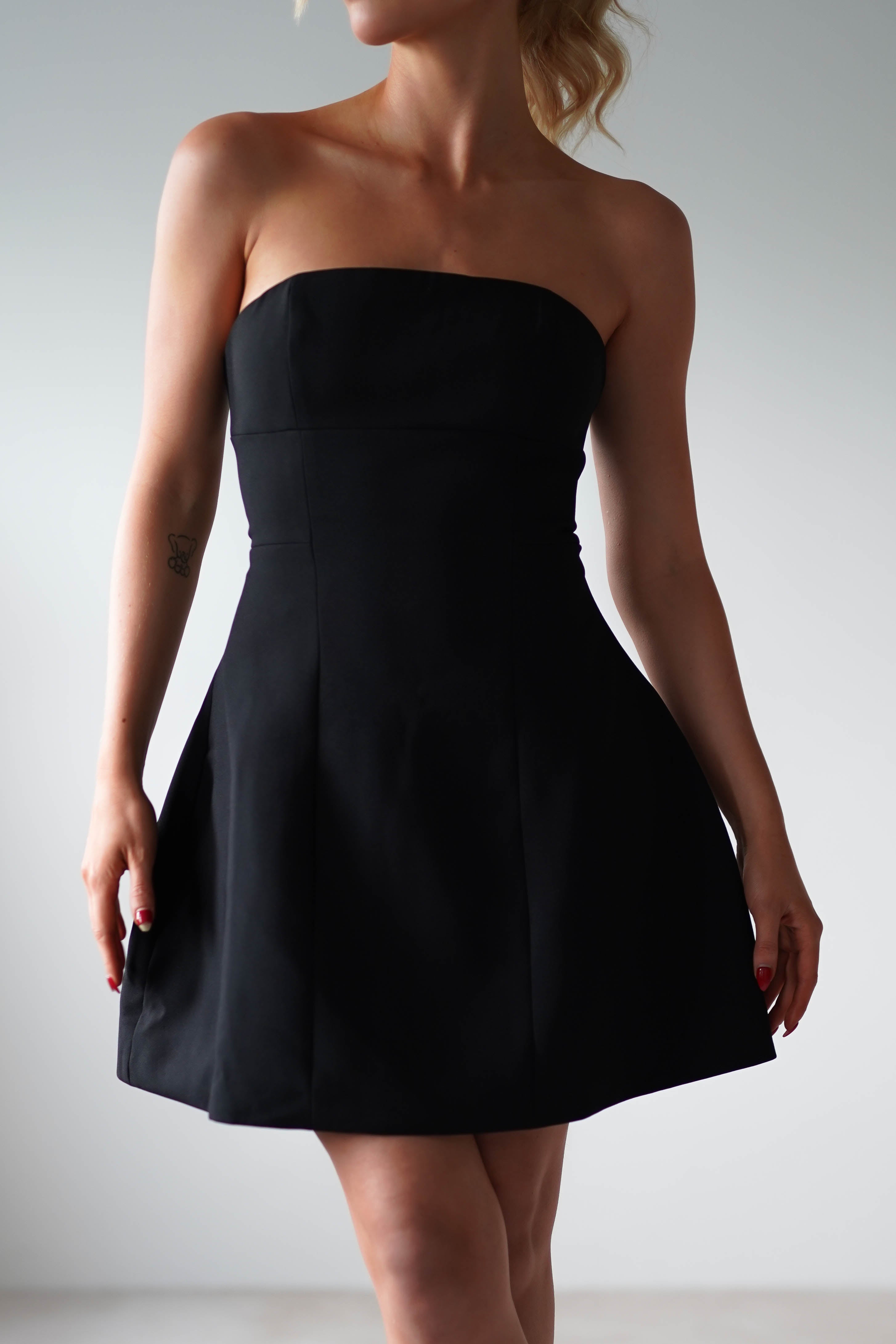 Miley Structured Mini Dress Black | Wedding Guest Dress | Oh Hello Clothing