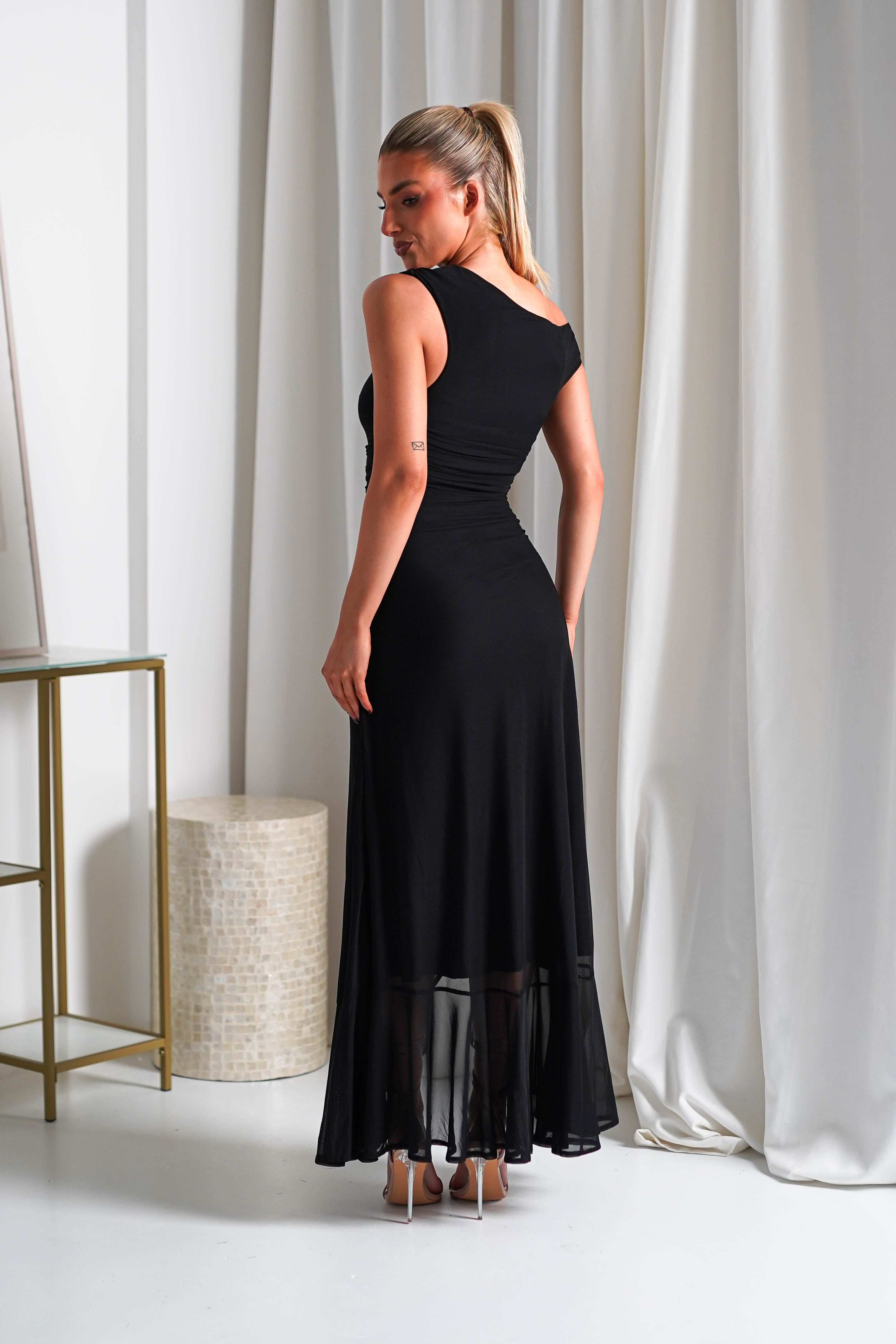 Cellinna Mesh Maxi Dress Black | Wedding Guest Dress | Maxi | Mesh | Oh Hello Clothing
