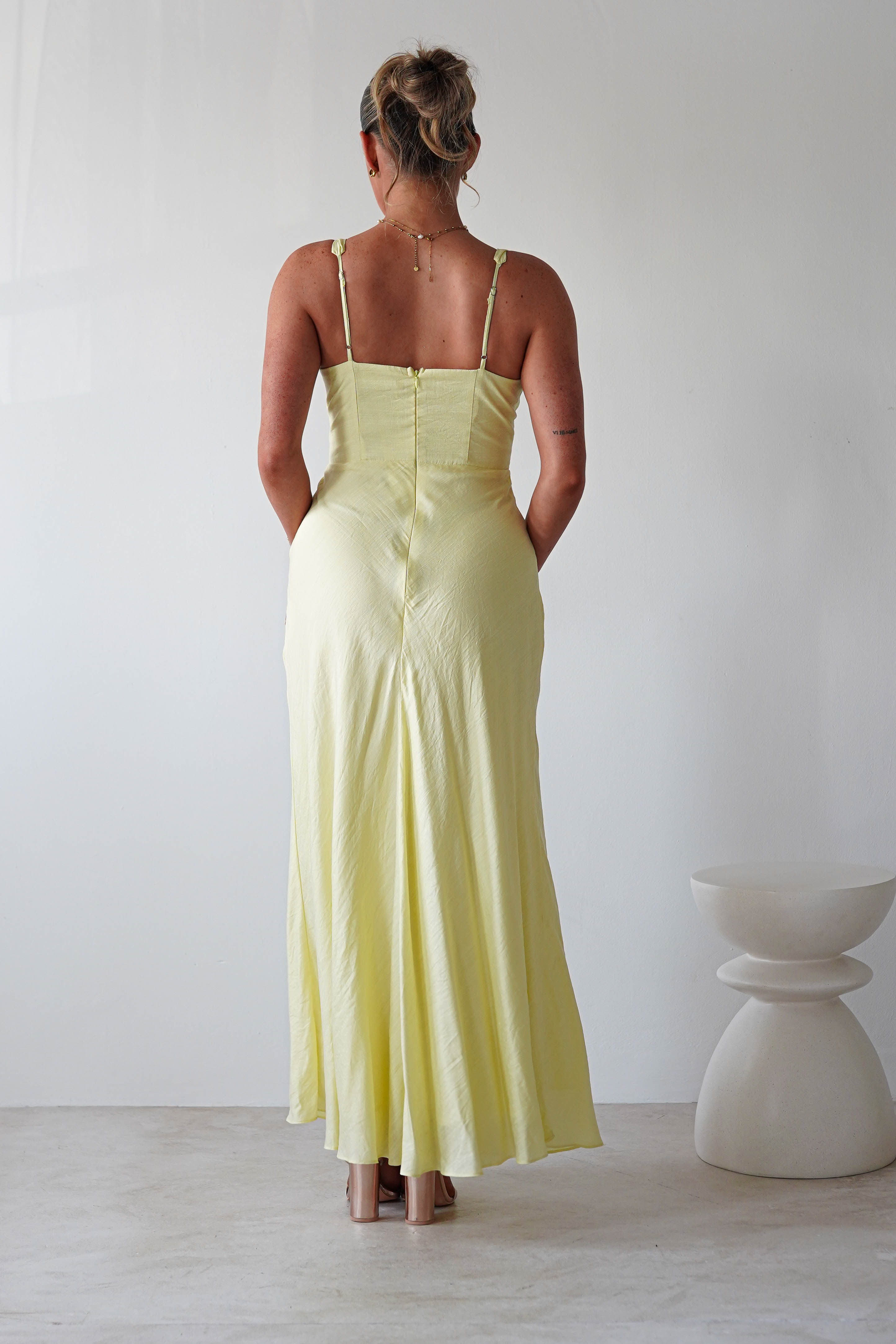 Hailey Cotton Floral Detail Maxi Yellow | Wedding Guest Dress | Maxi | Oh Hello Clothing