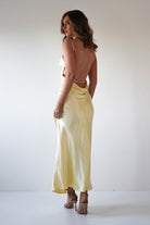 Bayleigh Soft Satin Maxi Dress Yellow | Wedding Guest Dress | Maxi | Satin | Oh Hello Clothing