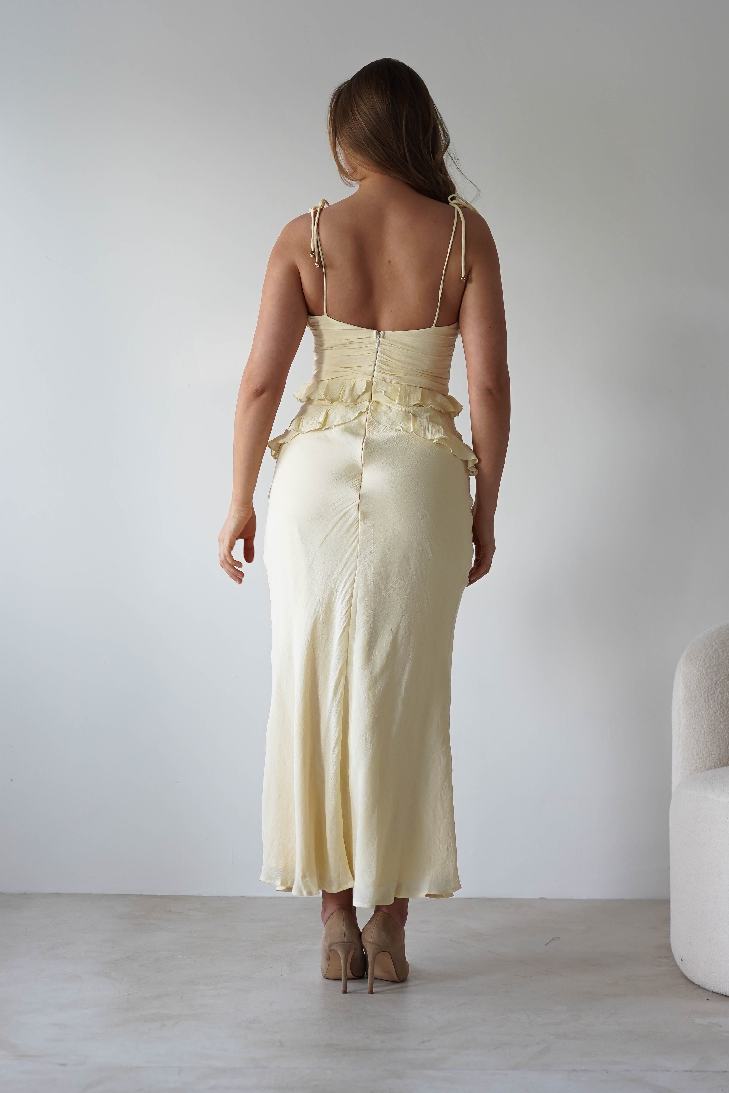Faith Ruffle Cotton Maxi Dress Yellow | Wedding Guest Dress | Maxi | Oh Hello Clothing