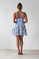 Mariel Floral Print Mini Skater Dress Blue | Wedding Guest Dress | Skater | Oh Hello Clothing