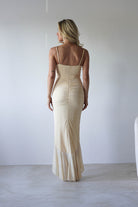 Liliana Light Yellow Mesh Ruched Midaxi Dress | Oh Hello Clothing