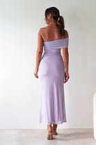 Roxanna Mesh Bodycon Midaxi Dress Lilac | Wedding Guest Dress | Bodycon | Mesh | Oh Hello Clothing