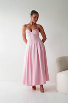Oh Hello Clothing Women > Clothing > Dresses 1*DONE-64875D-Blush Pink Corset Midi Dress