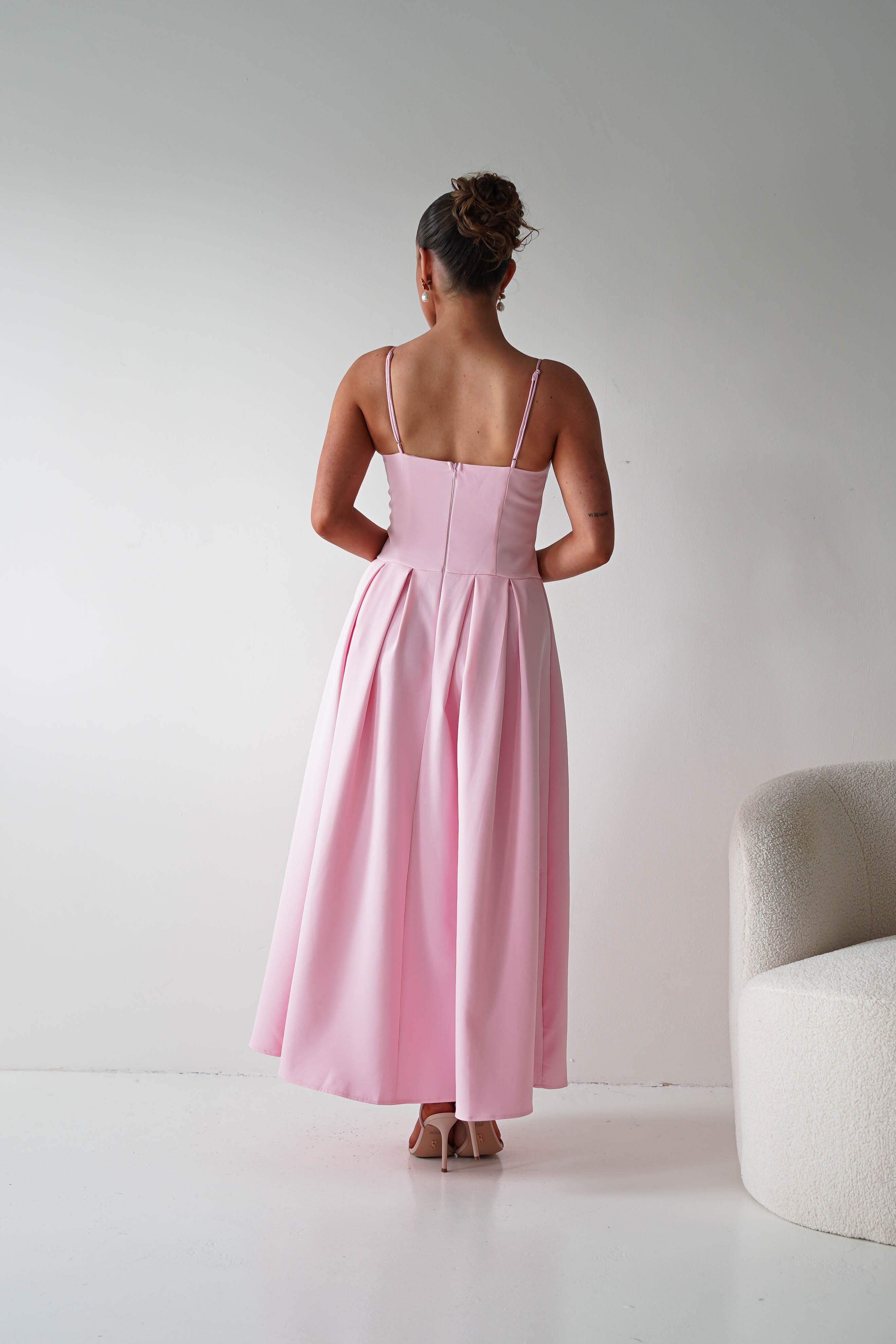 Oh Hello Clothing Women > Clothing > Dresses 1*DONE-64875D-Blush Pink Corset Midi Dress