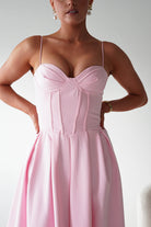 Oh Hello Clothing Women > Clothing > Dresses 1*DONE-64875D-Blush Pink Corset Midi Dress