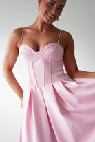 Oh Hello Clothing Women > Clothing > Dresses 1*DONE-64875D-Blush Pink Corset Midi Dress