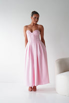 Oh Hello Clothing Women > Clothing > Dresses 1*DONE-64875D-Blush Pink Corset Midi Dress