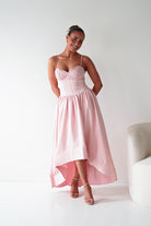 Oh Hello Clothing Women > Clothing > Dresses 1*DONE- 64900D-Blush Pink Lace Corset Midi Dress