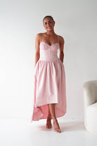 Oh Hello Clothing Women > Clothing > Dresses 1*DONE- 64900D-Blush Pink Lace Corset Midi Dress