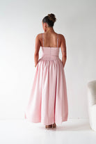 Oh Hello Clothing Women > Clothing > Dresses 1*DONE- 64900D-Blush Pink Lace Corset Midi Dress