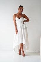 Oh Hello Clothing Women > Clothing > Dresses 1*DONE- 64900D-WHITE Lace Corset Midi Dress (Copy)