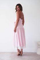 Oh Hello Clothing Dresses > Prom Dresses 1 *DONE 65128D PINK LACE TRIM