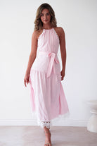 Oh Hello Clothing Dresses > Prom Dresses 1 *DONE 65128D PINK LACE TRIM