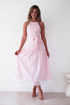 Oh Hello Clothing Dresses > Prom Dresses 1 *DONE 65128D PINK LACE TRIM