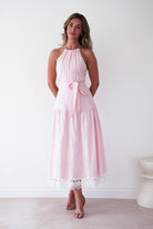 Oh Hello Clothing Dresses > Prom Dresses 1 *DONE 65128D PINK LACE TRIM