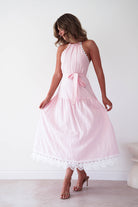 Oh Hello Clothing Dresses > Prom Dresses 1 *DONE 65128D PINK LACE TRIM