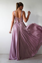 Scarlette Soft Satin Maxi Gown | Mauve | Debs & Prom | Formal Gown | Oh Hello Clothing