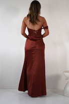 Nicolette Soft Satin Maxi Gown | Rust | Debs & Prom | Formal Gown | Oh Hello Clothing