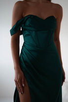 Nicolette Soft Satin Maxi Gown | Emerald Green | Debs & Prom | Formal Gown | Oh Hello Clothing