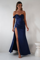 Nicolette Soft Satin Maxi Gown | Navy | Debs & Prom | Formal Gown | Oh Hello Clothing