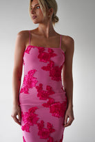 Adora Floral Mesh Maxi Dress Pink | Wedding Guest Dress | Maxi | Mesh | Oh Hello Clothing