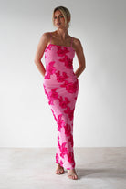 Adora Floral Mesh Maxi Dress Pink | Wedding Guest Dress | Maxi | Mesh | Oh Hello Clothing