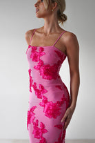 Adora Floral Mesh Maxi Dress Pink | Wedding Guest Dress | Maxi | Mesh | Oh Hello Clothing