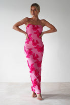 Adora Floral Mesh Maxi Dress Pink | Wedding Guest Dress | Maxi | Mesh | Oh Hello Clothing