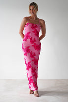 Adora Floral Mesh Maxi Dress Pink | Wedding Guest Dress | Maxi | Mesh | Oh Hello Clothing