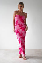 Adora Floral Mesh Maxi Dress Pink | Wedding Guest Dress | Maxi | Mesh | Oh Hello Clothing